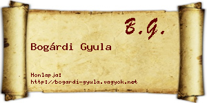 Bogárdi Gyula névjegykártya